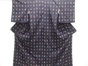 大正ロマン　菱模様織出しお召し着物